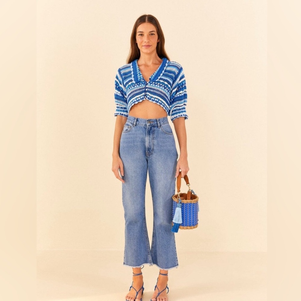 Farm Rio Light Wash Carrot Denim Pants